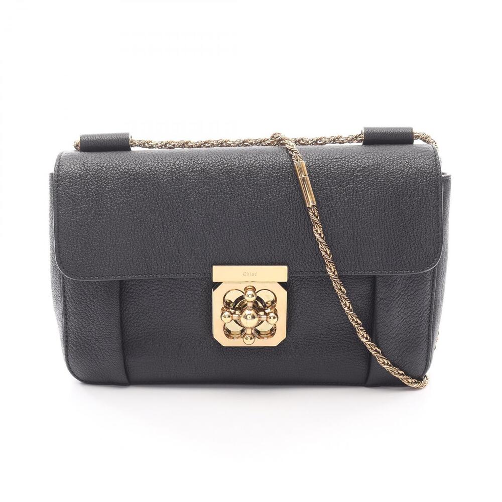 Chloe Elsie Shoulder Bag Leather Black